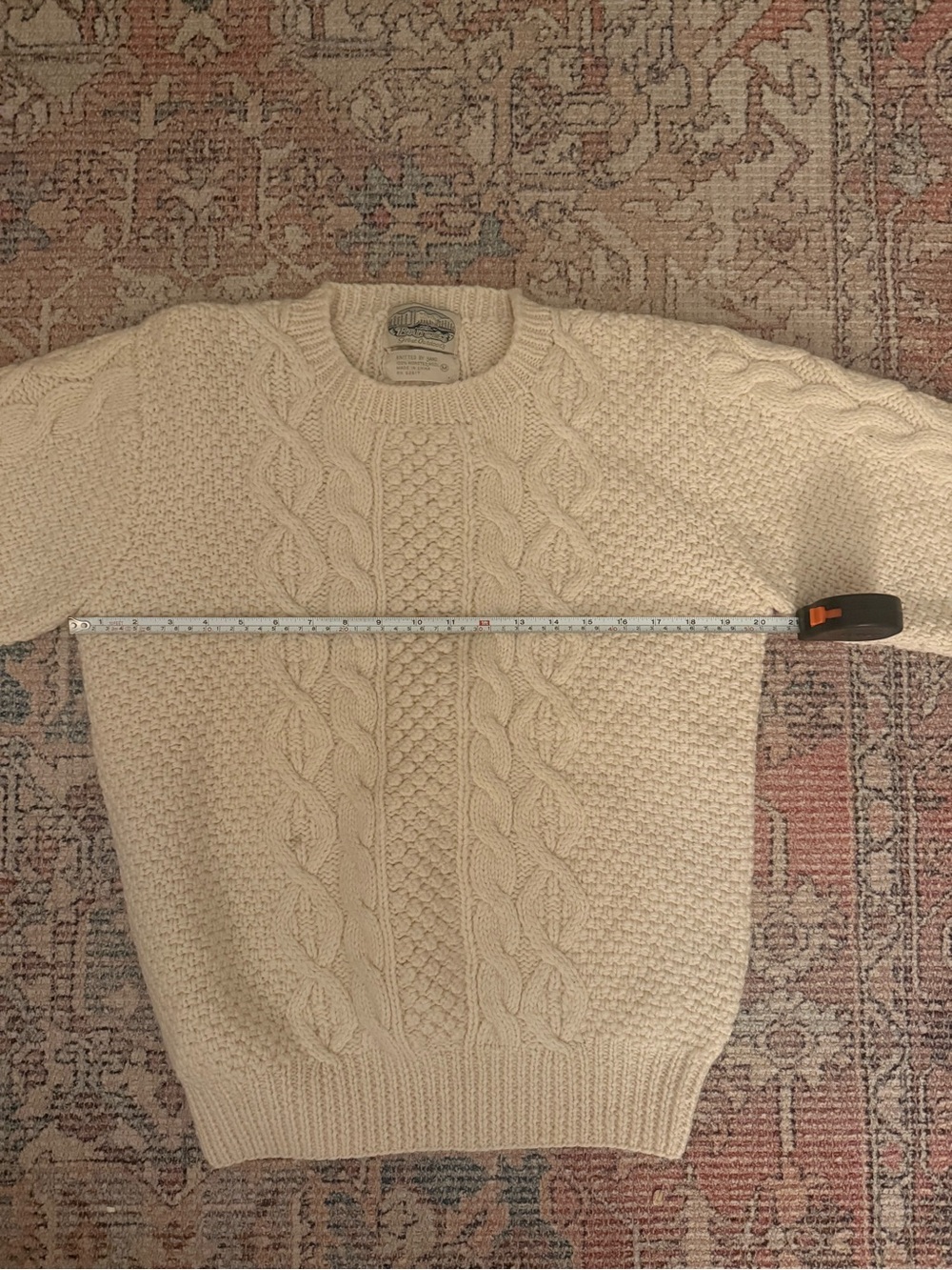 Britches 1907s Hand Knit 100% Wool Cream Sweater - Picture 8 of 11
